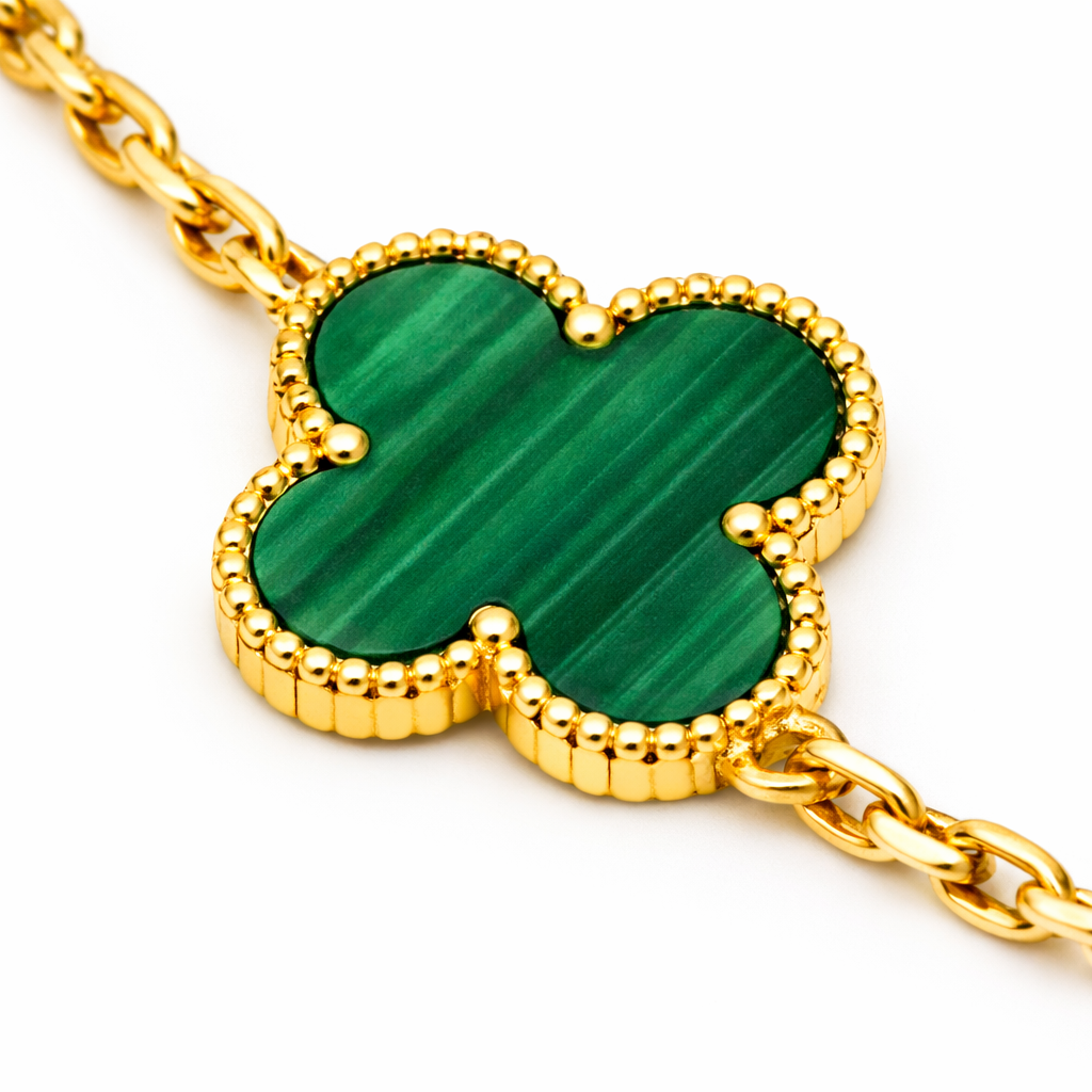 Alpine Gelbgoldarmband mit grünem Diamanten