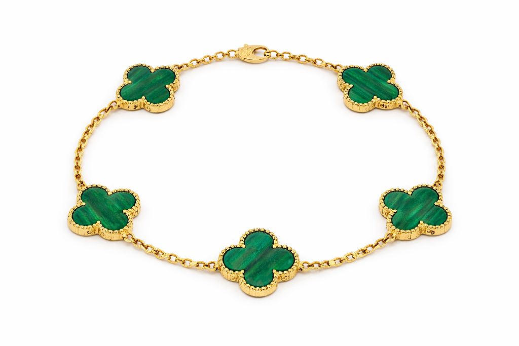 Alpine Gelbgoldarmband mit grünem