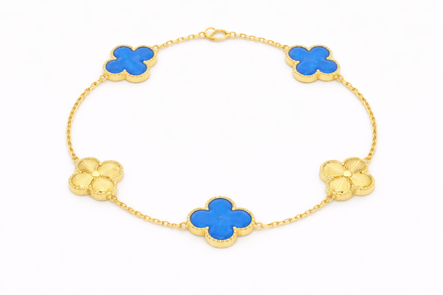 Alpine Gelbgold Armband Blau