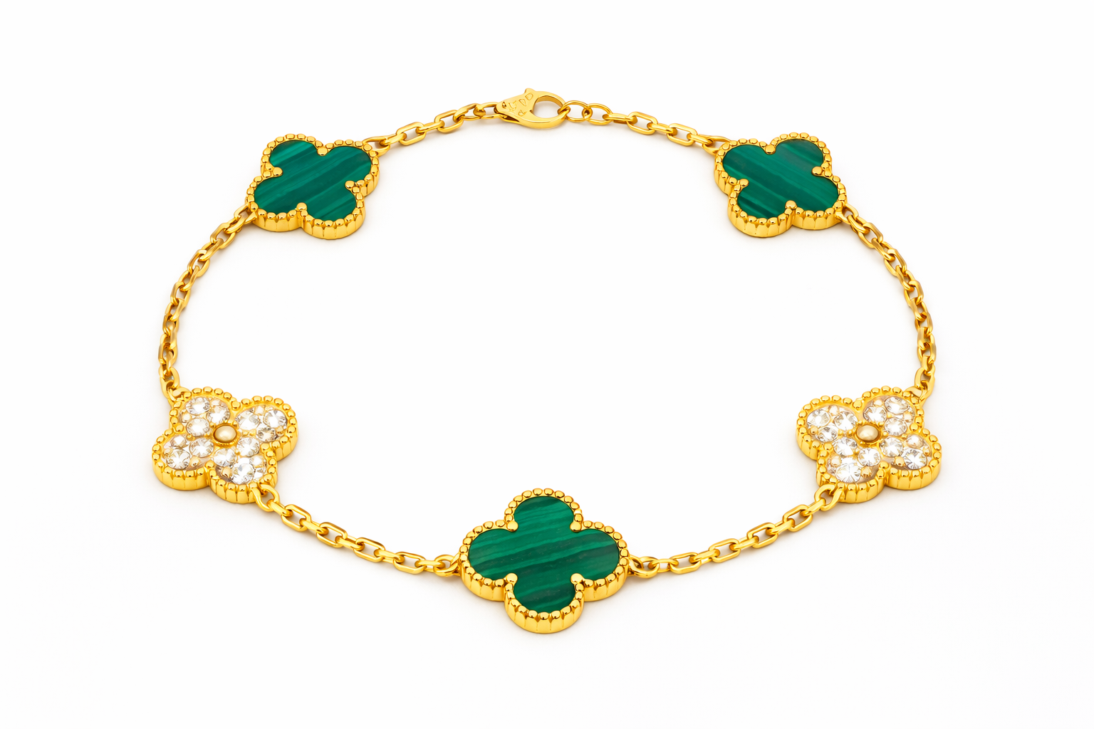 Alpine Gelbgoldarmband mit grünem Diamanten