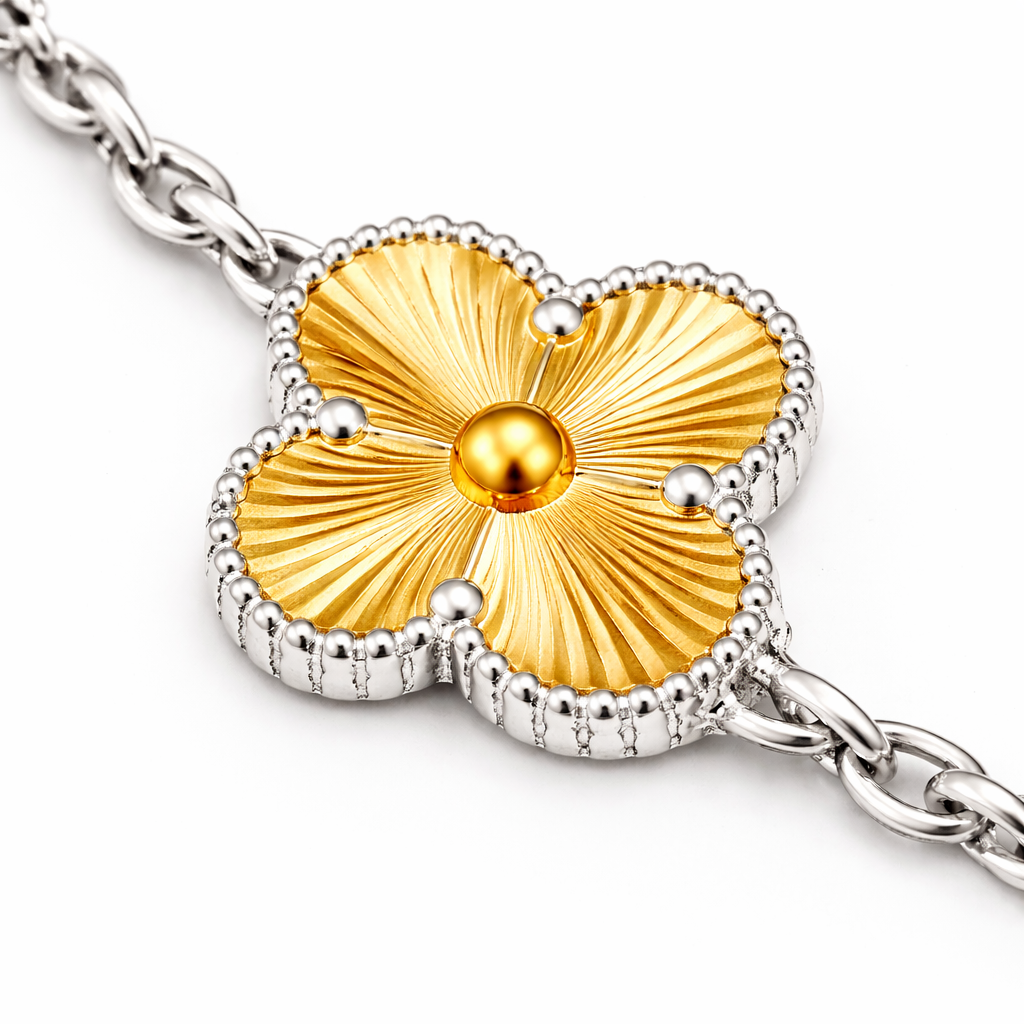 Alpine Weißgold Armband Gelb